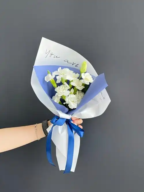 墨尔本花店蓝白色系小型花束