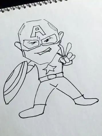 美国队长简笔画 美国队长简笔画儿童