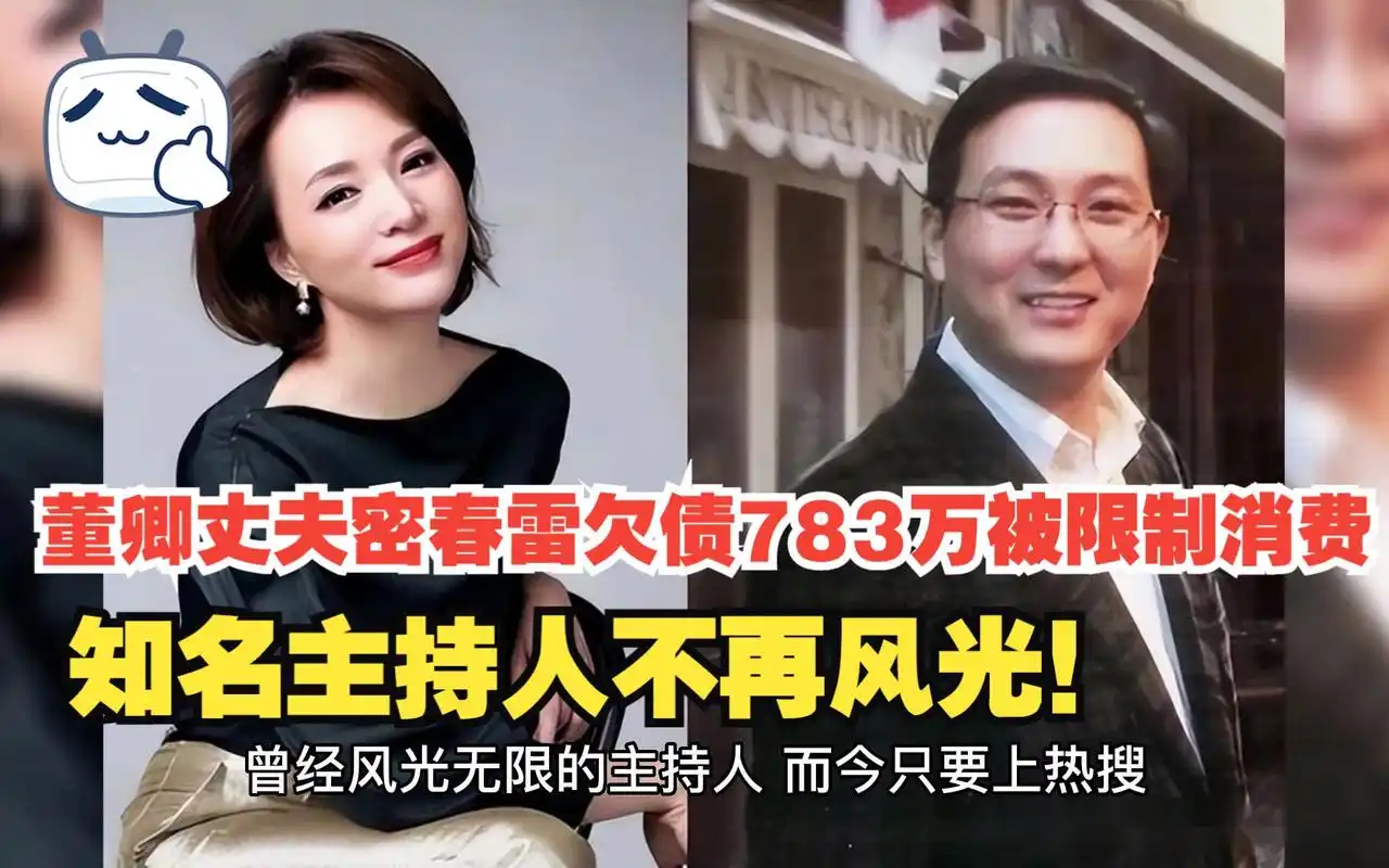 董卿丈夫密春雷欠债783万被限制消费,知名主持人不再风光!