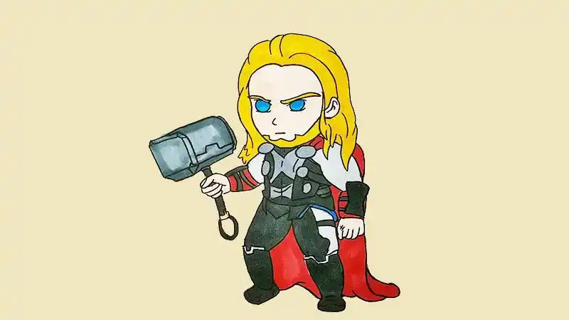 雷神爆发简笔画