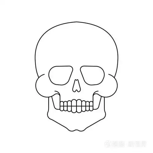 孤立的头骨.骨架头部矢量插图.象征海盗和恶魔插画-正版商用图片14sjx