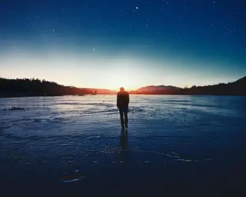 它安静却孤独地横躺在川流不息的人群里,独自仰望天空的