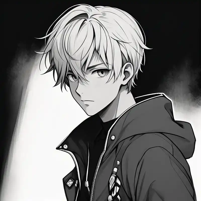 黑白素描伤感孤独男生头像92 谁能拒绝这种黑白素描男生头像呢?