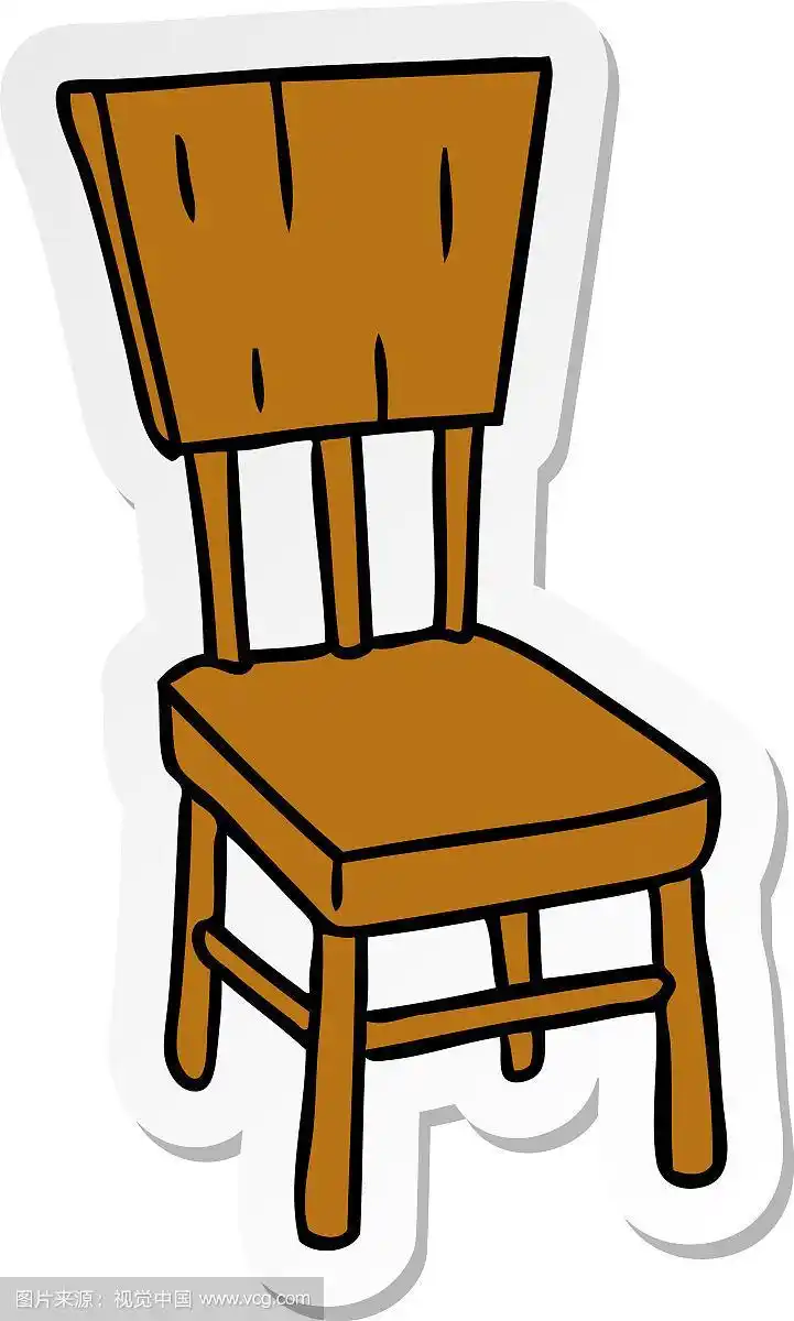 木椅的卡通贴纸涂鸦