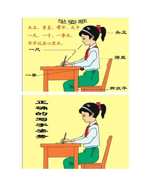 【图文】学生正确坐姿