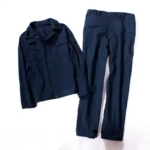 批发**07海军藏青夏作训服长袖套装配发夹克式防静电工作服