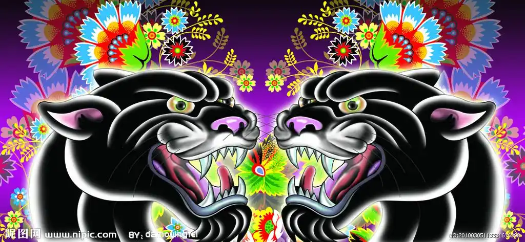 图腾酷花纹黑豹