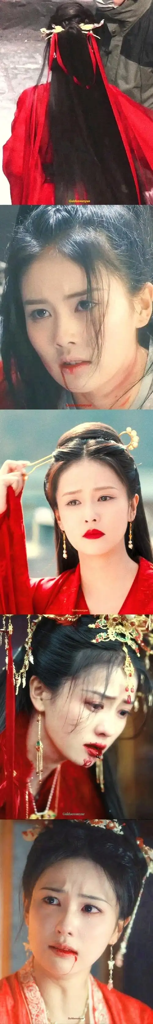 白鹿白月梵星红衣造型路透##敖瑞鹏公主抱白鹿