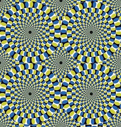 动了起来这不过是图案组合形成的假象我们都被自己的视觉机制给欺骗了