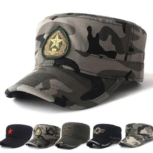 军人迷彩帽子男士军训作训帽战狼秋冬季军版鸭舌帽冬天平顶帽潮