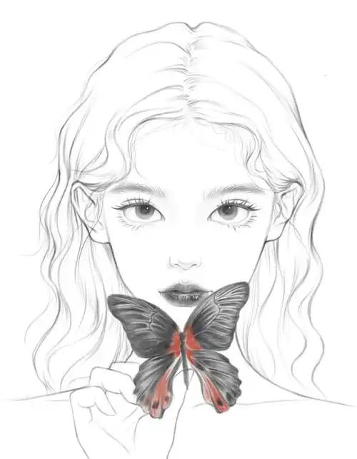 线稿练习  #少女线稿  #寻找小红书绘画大神  #手绘头像