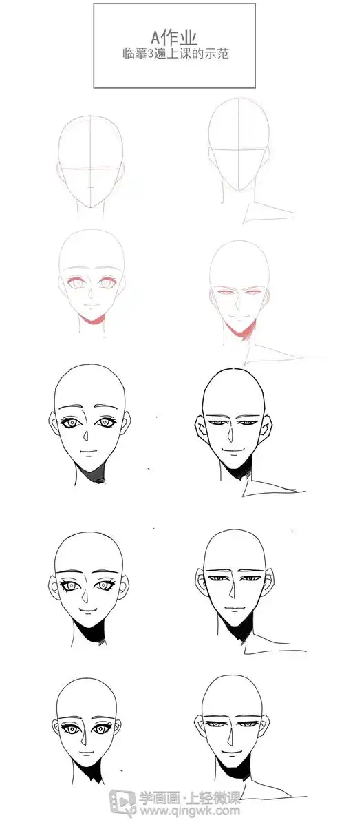 《正脸(0°)五官的画法》by 用户0800