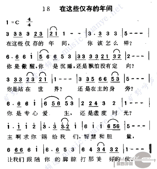 在这些仅存的年间 简谱 -38228-芊芊歌谱网