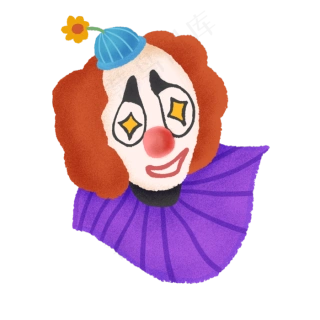 愚人节小丑面具插画2200x2200dpi300psd模版下载