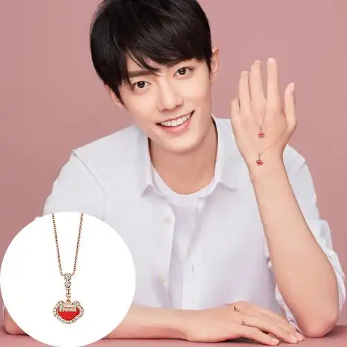 y536s925锁骨项链吊坠如意小红纯银玛瑙肖战同项链