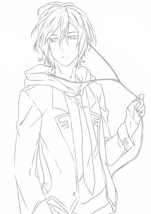 线稿,白描,铅笔画