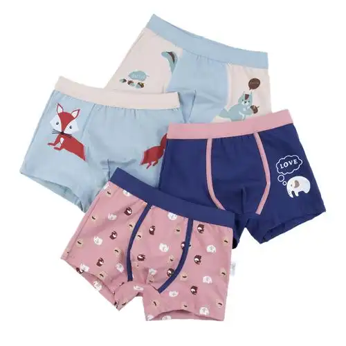 儿童内裤男童纯棉平角四角裤男孩宝宝小童中大童12全棉短裤15岁