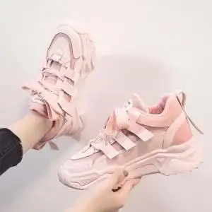 粉色老爹鞋女ins潮秋春季百搭学生甜美软妹少女心运动鞋日系鞋子