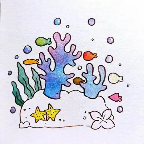 珊瑚简笔画珊瑚简笔画彩色
