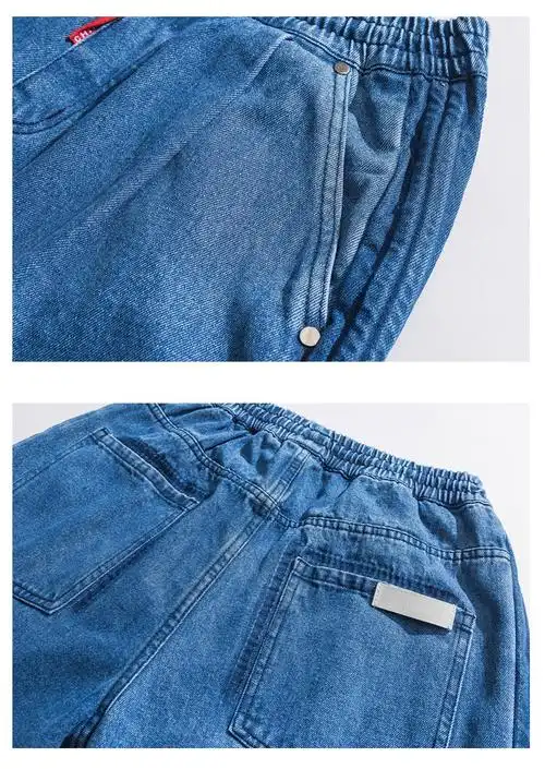 牛仔裤男韩版潮流宽松束脚春季2019新款ins牛子裤网红抖音哈伦裤_不