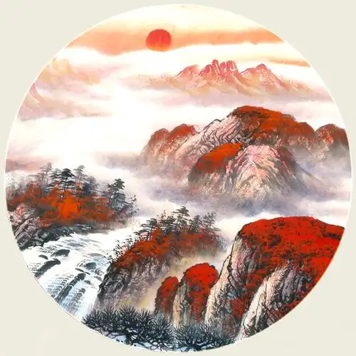 李晓海《旭日东升》中国书画家协会会员