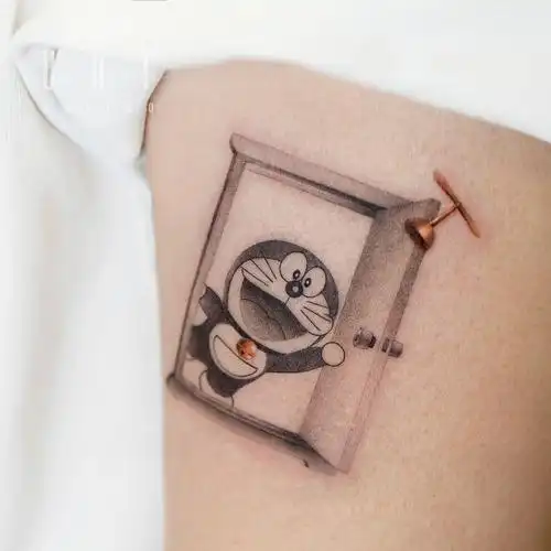 哆啦a梦  #哆啦a梦  #野比大雄  #纹身也清新  #小众纹身  #单针纹身