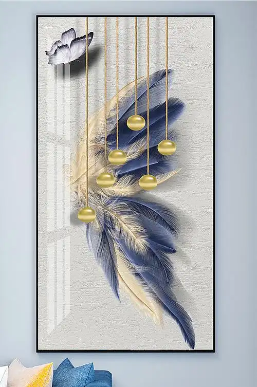 金色羽毛装饰画图片-金色羽毛装饰画设计素材-金色羽毛装饰画模板下载