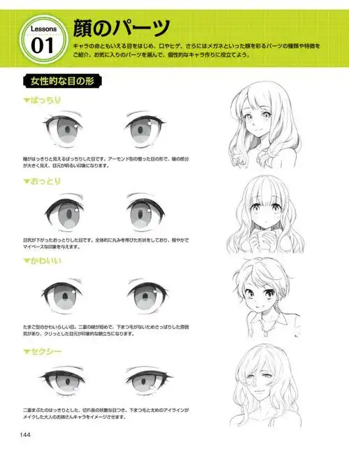 一组眼睛绘画参考素材    在动漫绘画中,眼睛是角色形象中最具表现力