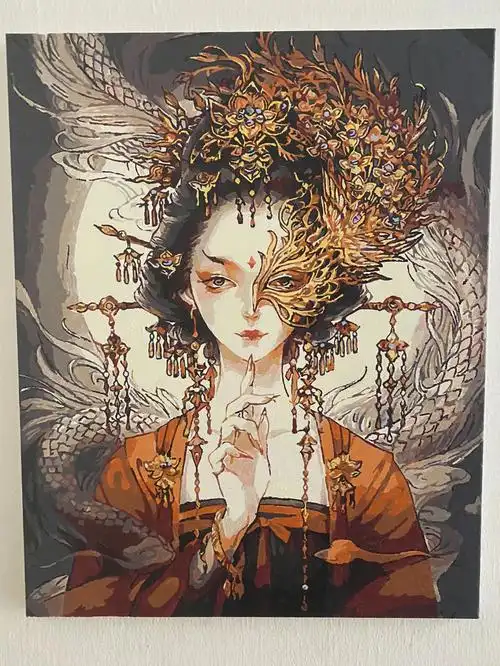 填色油画1半面妆