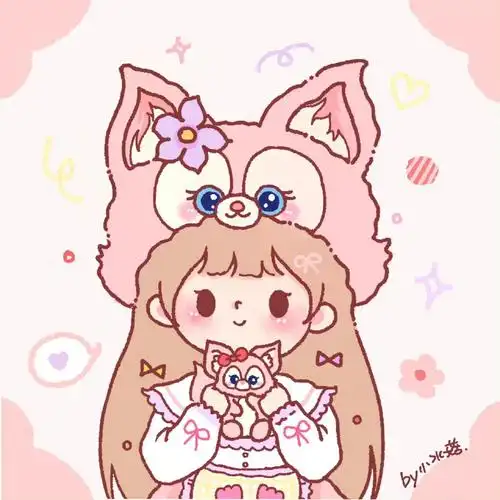 迪士尼手绘七人闺蜜头像 画师:小水菇