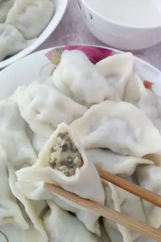 xxl静待花开做的私房茄子馅饺子