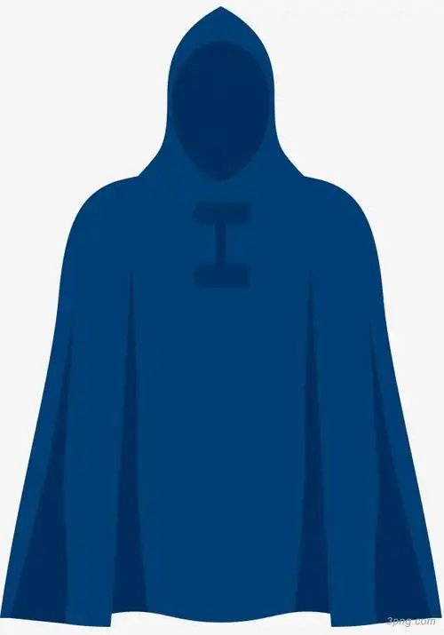 纯蓝色矢量卡通风格斗篷