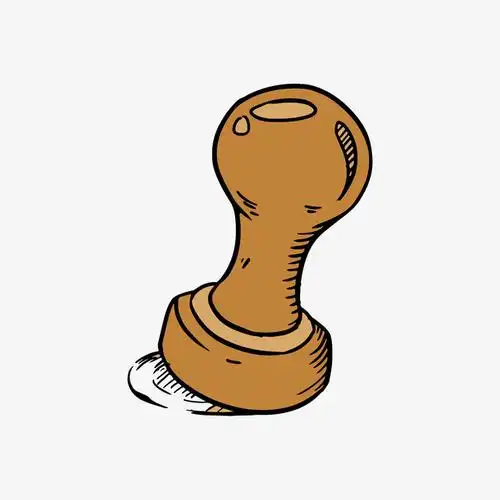 卡通棕色印章简图