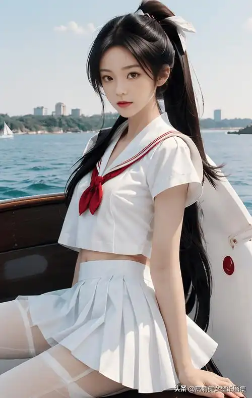 身穿洁白jk水手服的美女小姐姐,完美的身材与颜值让人心动_镜头_女神