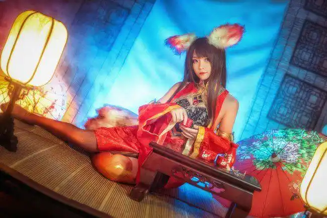 王者荣耀cos兽耳妲己被玩坏了的表情