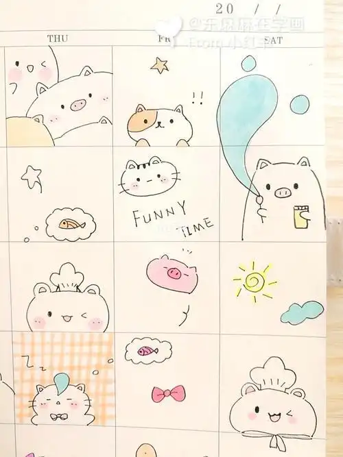 简单又可爱的简笔画手帐素材简笔画手帐小白熊怎么少女心简笔画93超