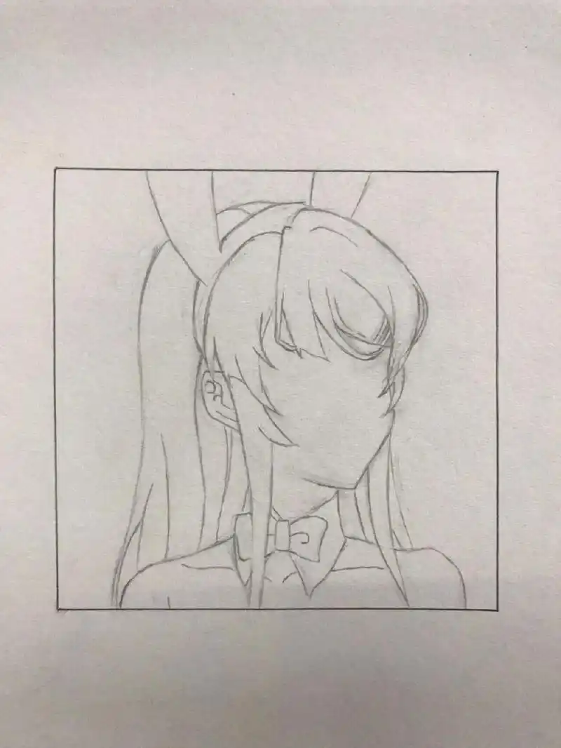 樱岛麻衣手绘1 有人艾特我画樱岛麻衣,可是,我是学素描的.