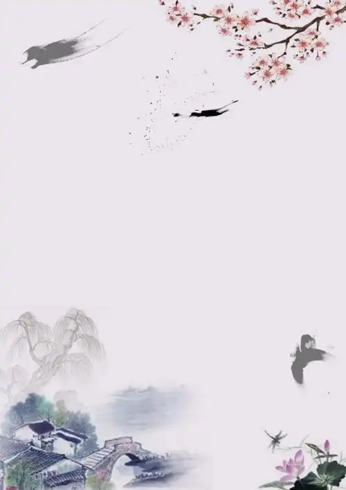 中国风山水梅花水墨海报背景免抠素材免费下载_觅元素51yuansu.com