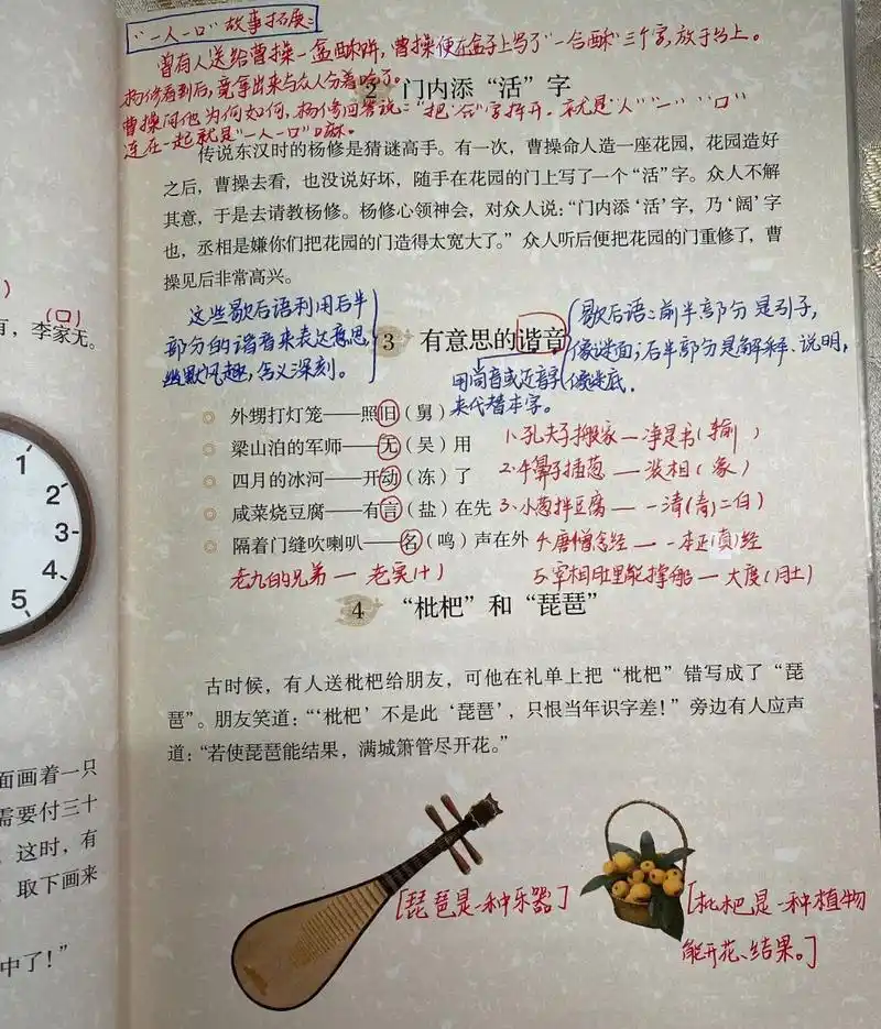 五下语文:汉字真有趣课堂笔记 字谜七则 门内添"活" 有意思的谐音
