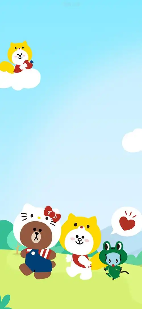 linefriends x hellokitty,锁屏主屏套装壁纸#可爱壁纸