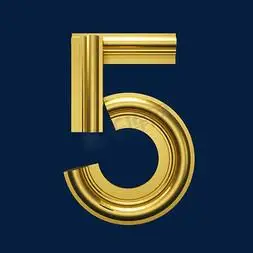 5周年金色ps艺术字体-5周年金色ps字体设计效果-千库网