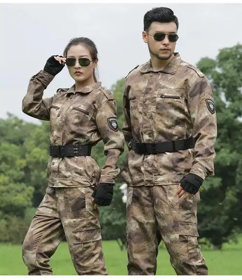 耐克秋冬新型户外新式迷彩服套装男女猎人教官训作服高中军训服夏