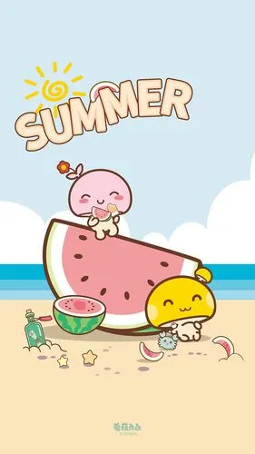 蘑菇点点清凉夏日系列壁纸