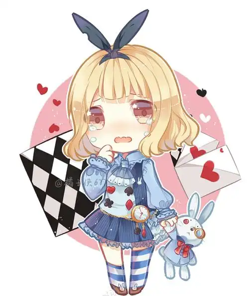 爱丽丝梦游仙境 爱丽丝 兔子 二次元动漫头像壁纸 漫画绘画素材——by
