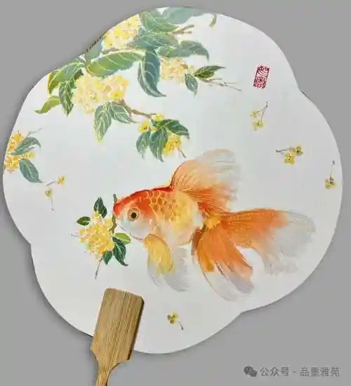 一组卡纸金鱼团扇小品图样,太美,忍不住分享