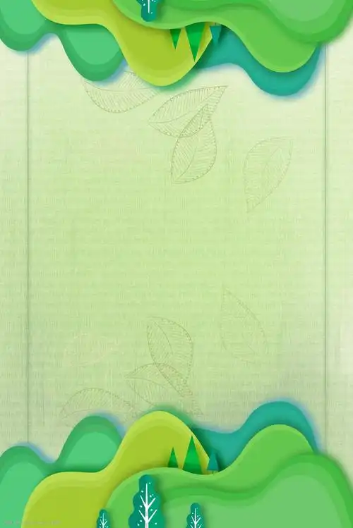 折纸绿色春天小山电商淘宝背景h5