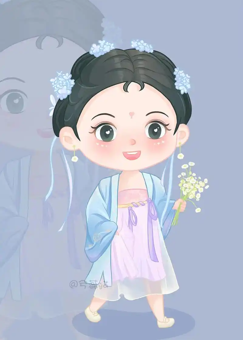 今日份古风小姐姐#卡通 #画画 #q版 #小清新 #古风 # - 抖音