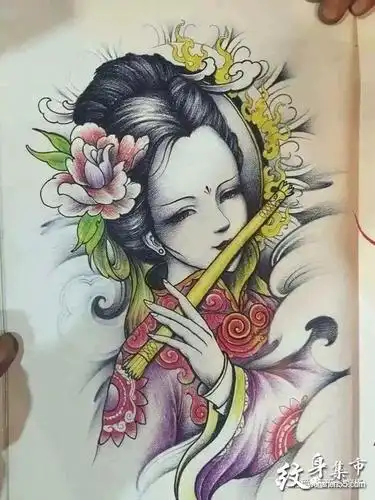 艺伎纹身,艺伎纹身手稿,艺伎纹身手稿图案