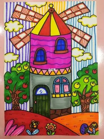 美丽的房子儿童画 美丽的房子儿童画涂色