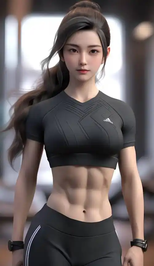 ai画画元气满满的健身女神震撼亮相!